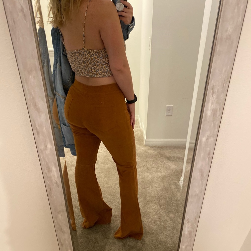 Mustard corduroy flare pants